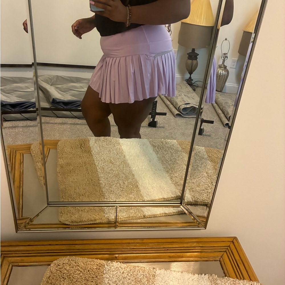 Lilac Pleated Mini Skirt